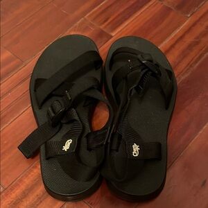 Chaco Black Sandals with Textured Soles